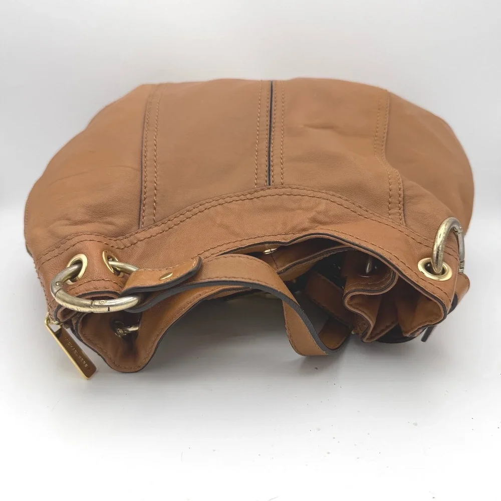 Michael Kors‎ Moxley Shoulder Bag Brown Leather Gold Hardware Hobo